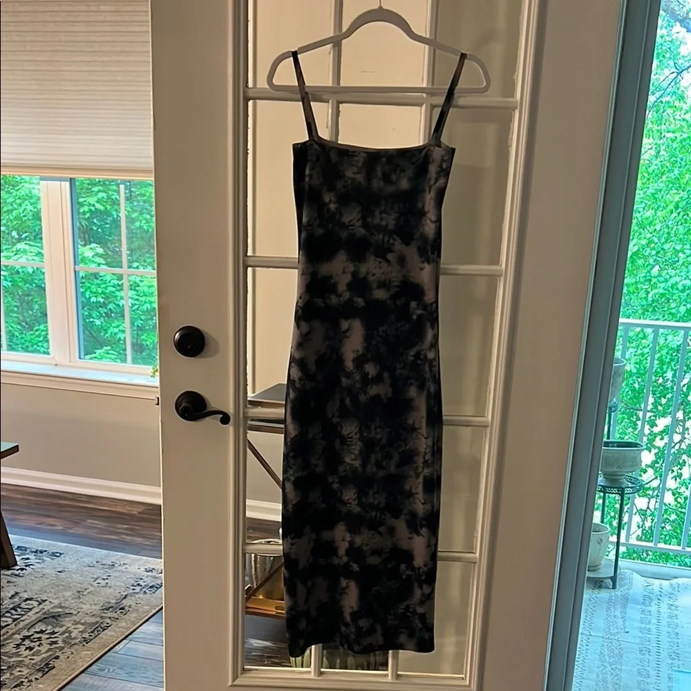 Zara Black Sheath Midi Dress Spaghetti Strap - Picture 6 of 8